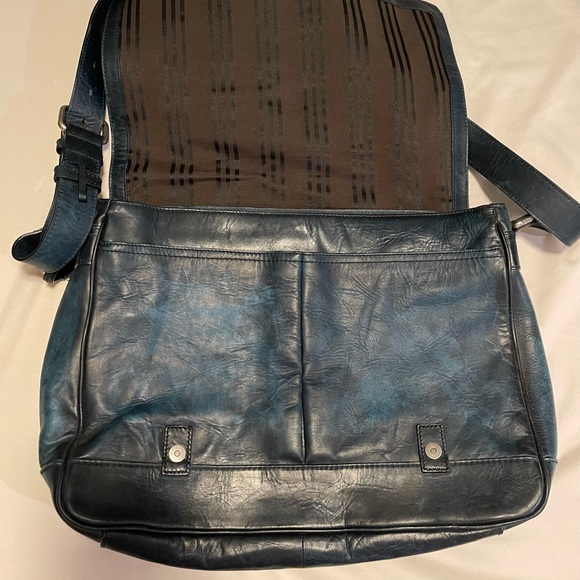 Men’s Frye Leather Messenger Bag - RARE BLUE COLOR - Picture 2 of 8